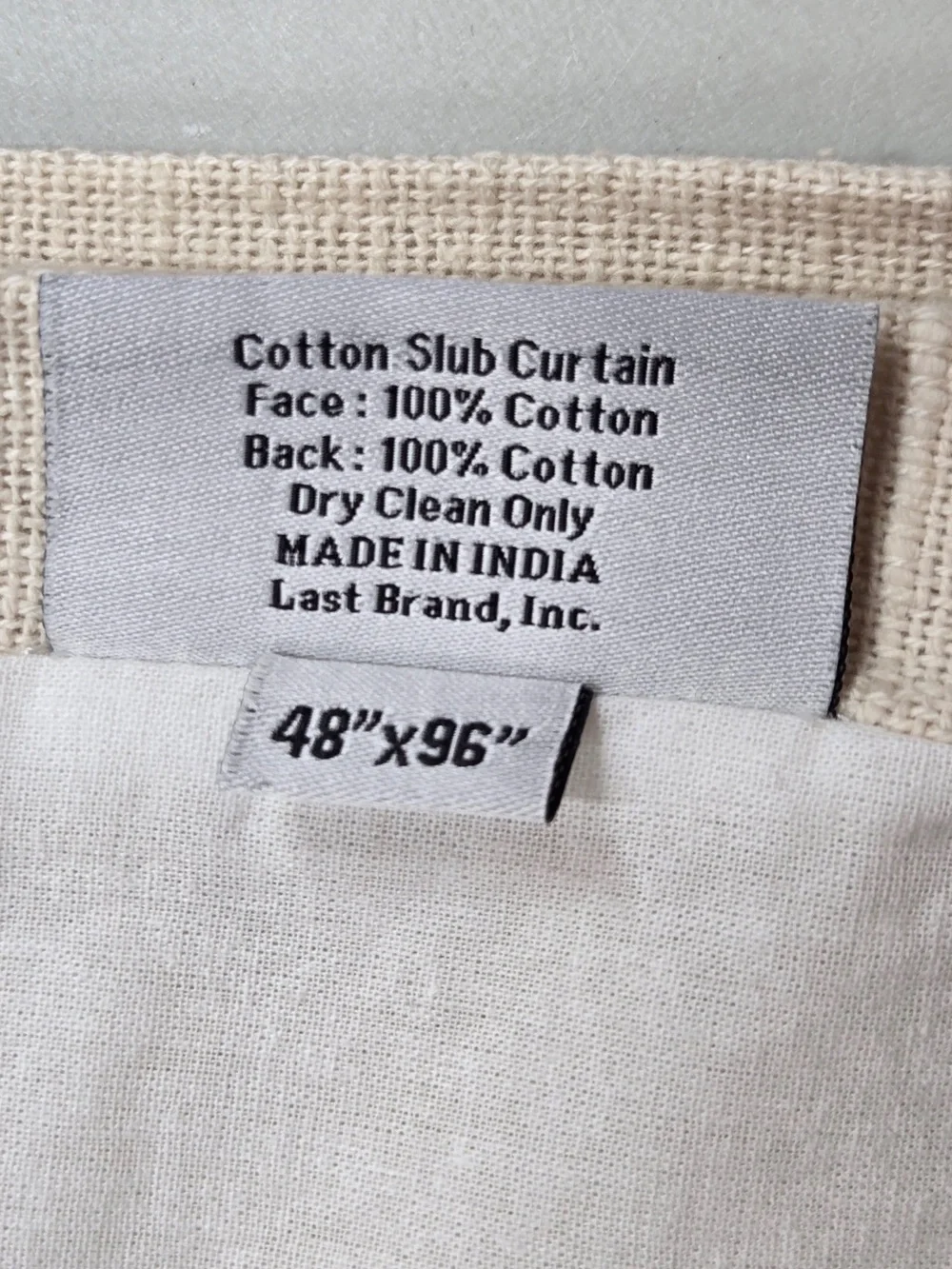 QUINCE Set Of 2 48x96 Cotton Slub Curtains Natural 9738